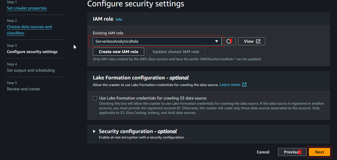 Configure security settings