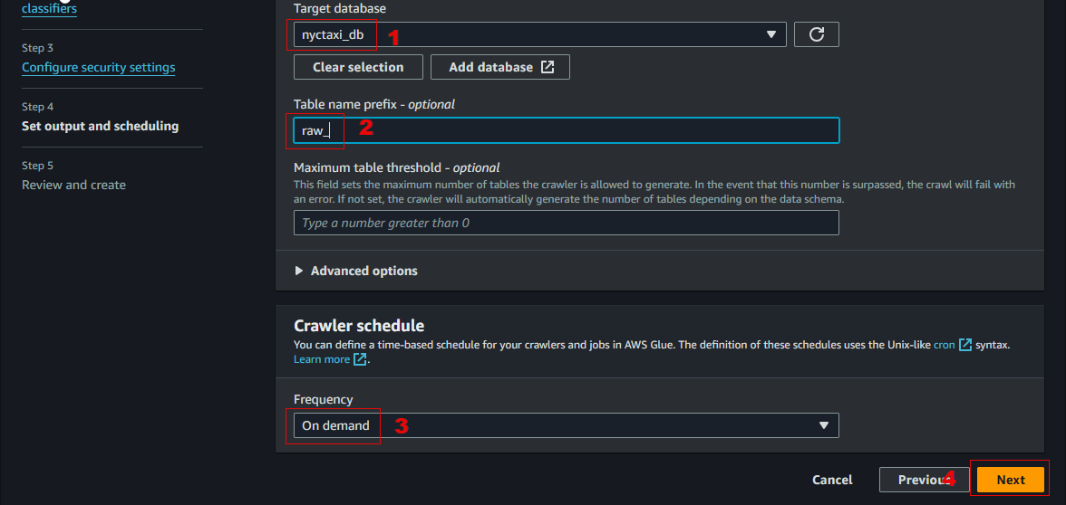 Set output and scheduling