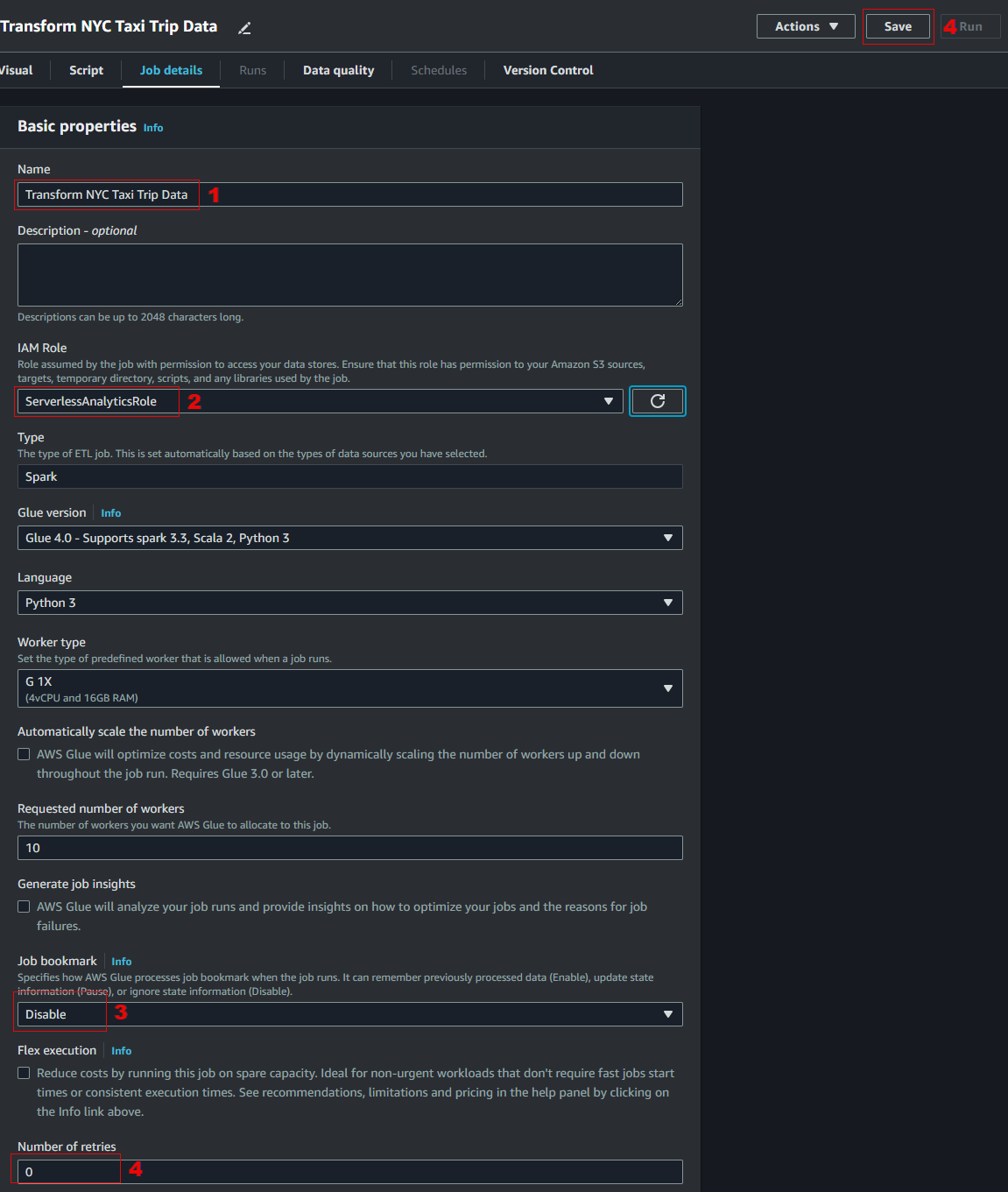 Glue Studio editor page